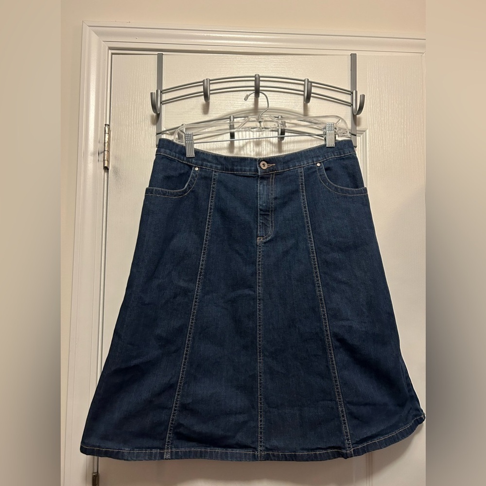 Fresh Produce denim Skirt women’s 12 blue coastal cowgirl jean minimalist‎